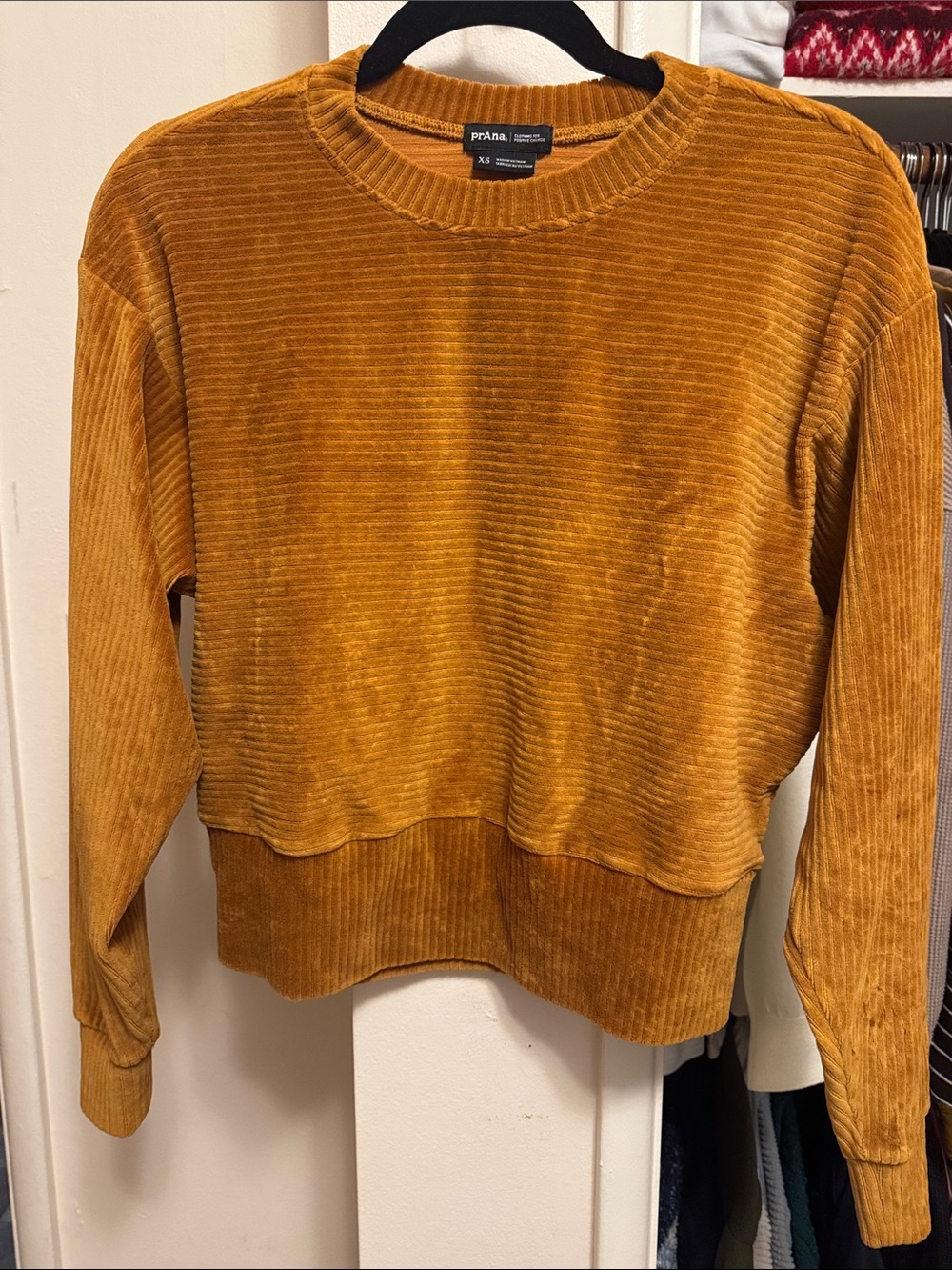 Prana Ribbed Corduroy Sweatshirt - Mustard
